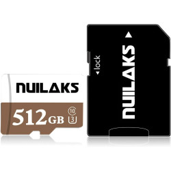 NUILAKS- 512GB Micro SD Card High Speed MicroSD Class 10 Memory Card