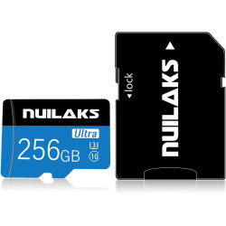 NUILAKS 256GB Ultra Micro SD Card Memory Card Class 10 High Speed TF Flash Card