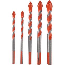 5 Pcs 6-12mm, 5/32, 204g / 7.2ozTriangular Drill Bit, Hard Alloy Drill Bit, Cinder Block, Wood etc