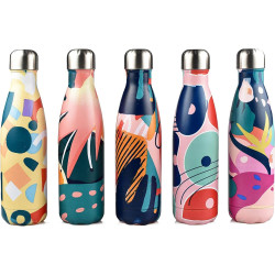 HIKUPA: Portable Water Bottle Stainless Steel Thermal Sports Water Bottle, 500ml/17 oz