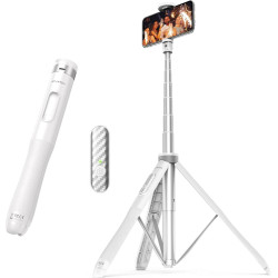 ATUMTEK 1.3m Selfie Stick Tripod, All in One WHITE