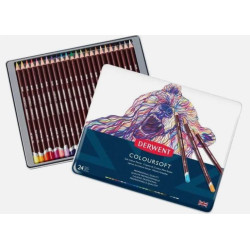 Derwent Coloursoft Colouring Pencils Set of 24 – Professional Blendable Soft Core Drawing & Writing Pencils Multicolour
