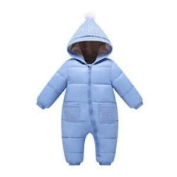 Blue  Romper Snowsuit Hooded 6-9 month ONLY