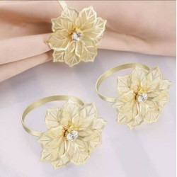 Amyzor 12pcs Alloy Napkin Rings with Hollow Out Flowers
