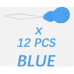 12 Pieces Needle Threader, Plastic Hand Sewing Needles, DIY Threading Tool BLUE