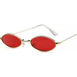WEEWOODAY Vintage Oval Sunglasses  Small Oval MINI Red