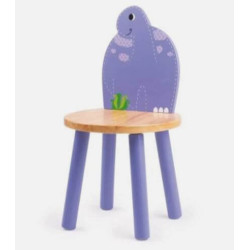 Tidlo Brontosaurus Chair – Purple Wooden Kids Chair | Dinosaur Furniture for Children, Eco