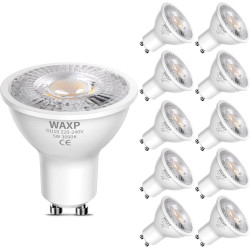 WAXP GU10 LED Spot Light Bulbs Warm White 5W, 3000K, 365lm, 10 Pack, Equivalent 40-50W Halogen Spotlight Bulb