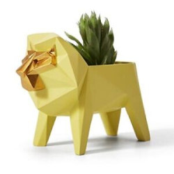 Amoy-Art LionPlanter Pot Animal Gifts Decor Sculpture Polyresin Figurine
