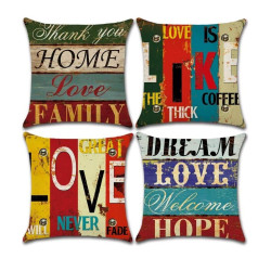 BECOSIM 4-Pack Cushion Covers 18x18 " (45x45cm) – Cotton Linen Decorative Throw Pillow Cases with Distinctive Patterns for Sofa, Bedroom & Living Room Decor
