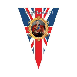 6M Triangle Flags Union Jack King Charles III Bunting British Monarchy Souvenirs