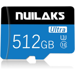 NUILAKS 512GB Ultra Micro SD Card With Adapter High Speed Memory Card