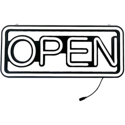 WORLD-DECO Deco LED Neon Open Sign 19 x 8 inches Horizontal White:‎ DA-S4820N1