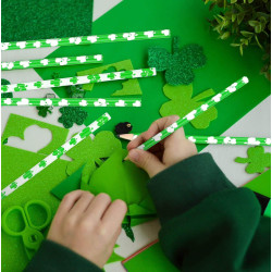 PLULON 60 Pieces St Patrick's Day Pencils Shamrock Wooden Pencils Green Party Pencil