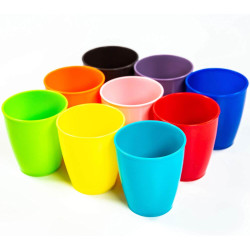 Youngever Set of 9 Plastic Tumblers, 250 ml, Children’s Cups – Rainbow Colour