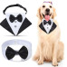 3 Pieces Pet Bow Tie Suit Include 2 Dog Tuxedo Bandana Collars and Pet Bow