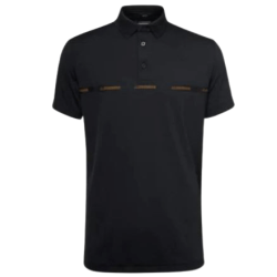 J.Lindeberg FW22 Chad Slim Fit Polo Black – Men’s Designer Golf Shirt (Medium)
