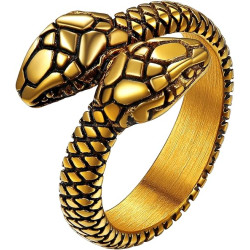 Retro Snake Rings for Women Men, Gothic Python Animal Finger Ring Y2K