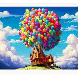 Number ARTIST, House in the Skies, 50-40cm, Canvas, Adult, Paint by Number kit