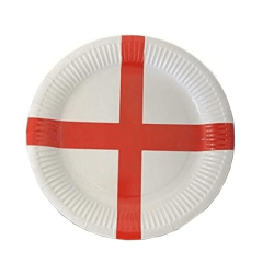 GEORGE PAPER PLATES, ENGLAND FLAG- Paper Disposable Plates Pack OF 12 England Party Tableware